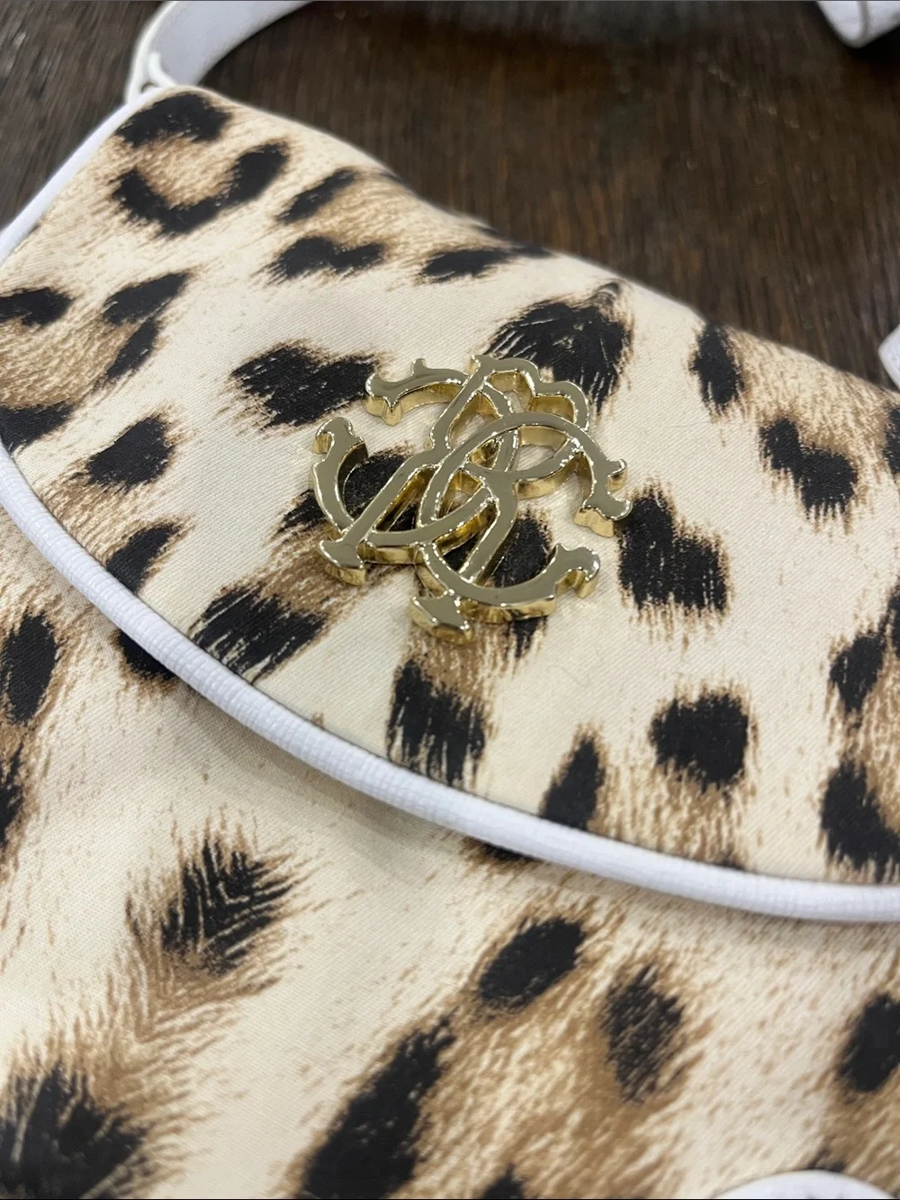 Roberto Cavalli kids Leopard Print fabric & leather Crossbody Bag NWT